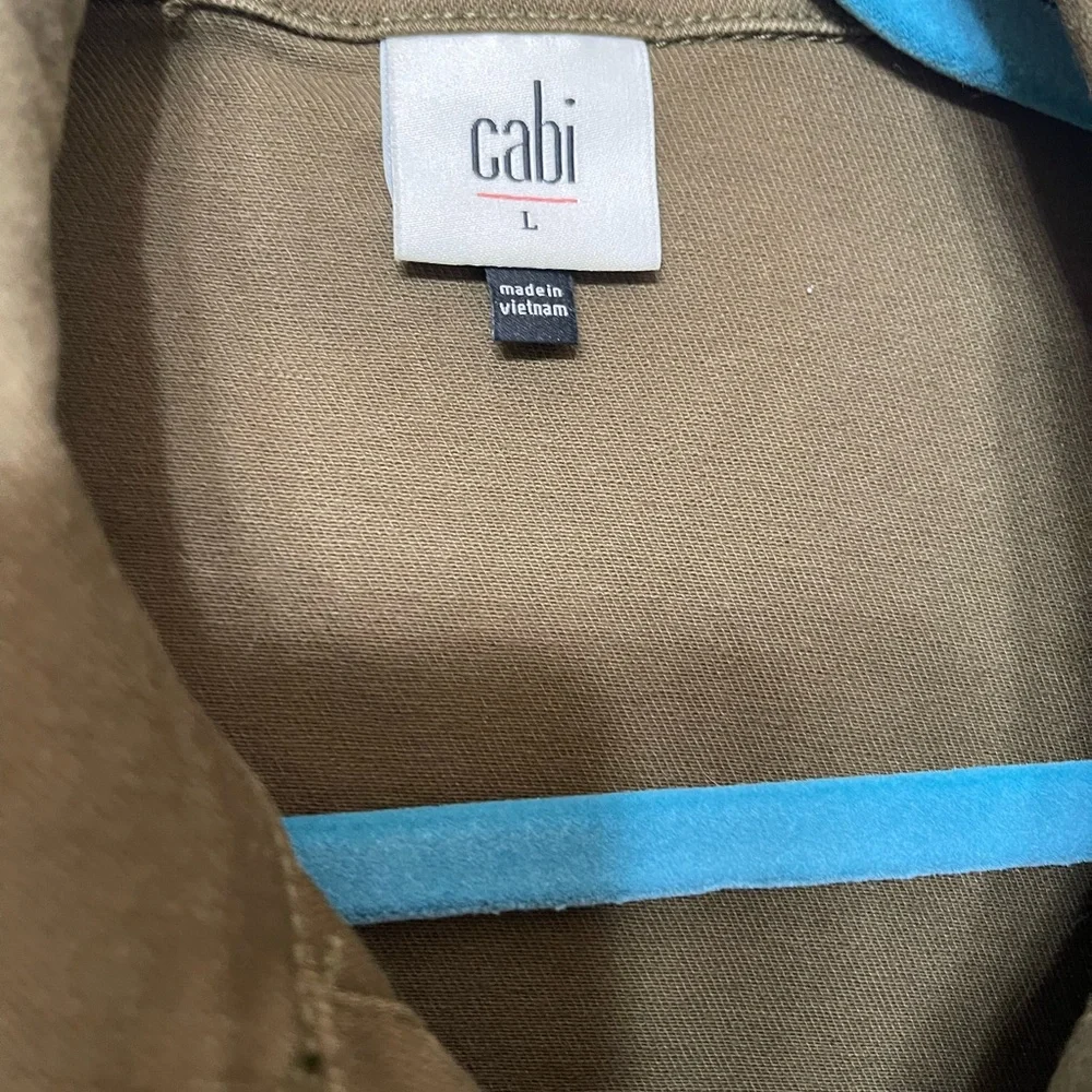 Cabi Olive Green Military Style Women's denim Jean Jacket size L - Picture 3 of 4